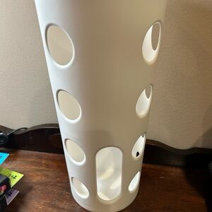 Ankyo White Plastic Wall Mount Grocery Bag Holder Bin w/ Adhesive – New